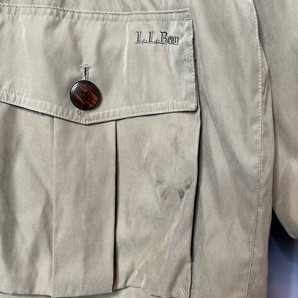 LL BEAN TAN WITH BROWN COLLAR FIELD COAT JACKET MEN’s TALL LARGE - Picture 11 of 11